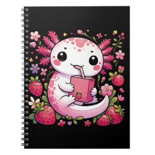 Axolotl Drinking Japanese Strawberry Milk  Notebook
