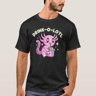 Axolotl Drinking Milk T-Shirt