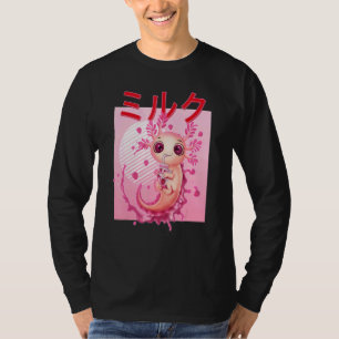 Axolotl Drinking Strawberry Milk Pink Plush Salama T-Shirt