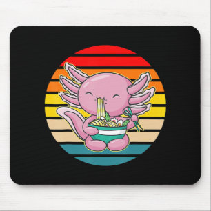Axolotl Eating Ramen Kawaii Anime Japanese Food Ki Mouse Mat