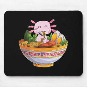 Axolotl Eating Ramen Noodles Kawaii Anime Gift Gir Mouse Mat