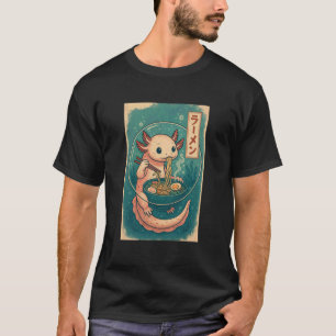Axolotl Eats Ramen Noodles Japanese Vintage T-Shirt