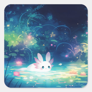 Axolotl Enchanted Pond Square Sticker