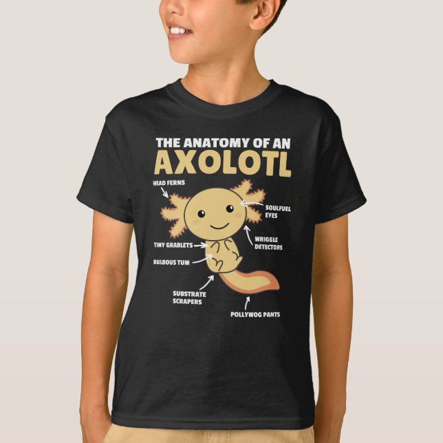 Axolotl Explanation Anatomy Of An Axolotl T-Shirt (Front)