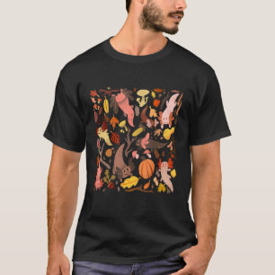 Axolotl Fish Fall Autumn Halloween Animal Pattern T-Shirt