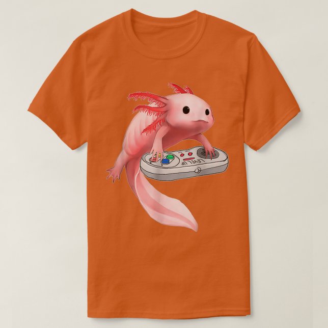 Axolotl Fish Playing Video Game Classic TShirt (Design Front)