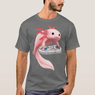 Axolotl Fish Playing Video Game White-Axolotl T-Shirt
