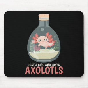 Axolotl Fish Tank Axolotl Questions Cute Anime Kid Mouse Mat