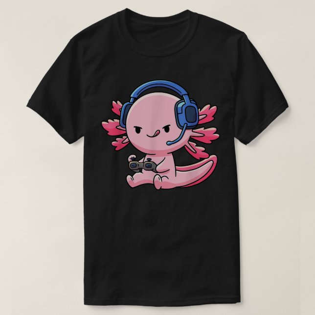 Axolotl Fish Video Game Gaming Boys Girls Anime Li T-Shirt (Design Front)