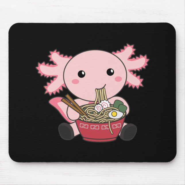 Axolotl Food Ramen Japanese Food Kawaii Animals Po Mouse Mat (Front)