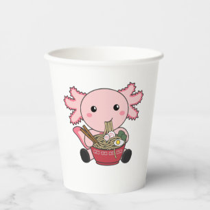 Axolotl Food Ramen Japanese Food Kawaii Animals Po Paper Cups