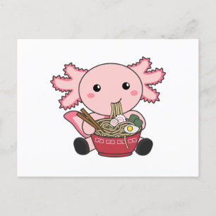 Axolotl Food Ramen Japanese Food Kawaii Animals Po Postcard