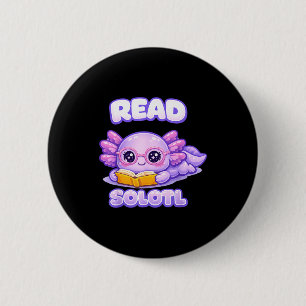 Axolotl funny reader book library kids readsolotl 6 cm round badge