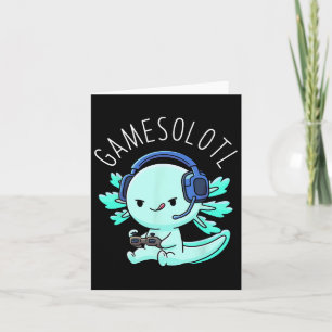 Axolotl Gamer Anime Gifts Kawaii Boys Girls  Card
