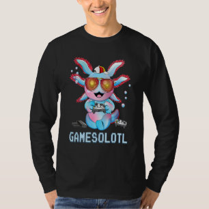 Axolotl   Gamer Boys Gamesolotl Plush Pet Kids T-Shirt