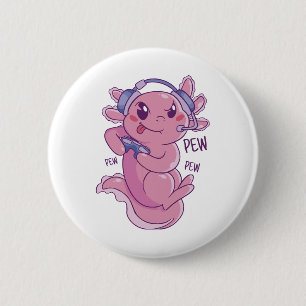 Axolotl Gamer Challenge Blast 6 Cm Round Badge