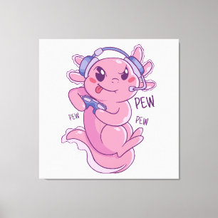 Axolotl Gamer Challenge Blast Canvas Print