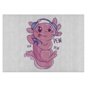 Axolotl Gamer Challenge Blast Cutting Board