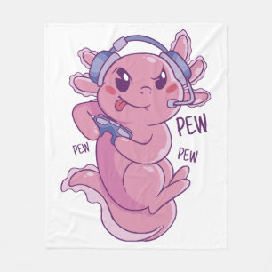 Axolotl Gamer Challenge Blast Fleece Blanket