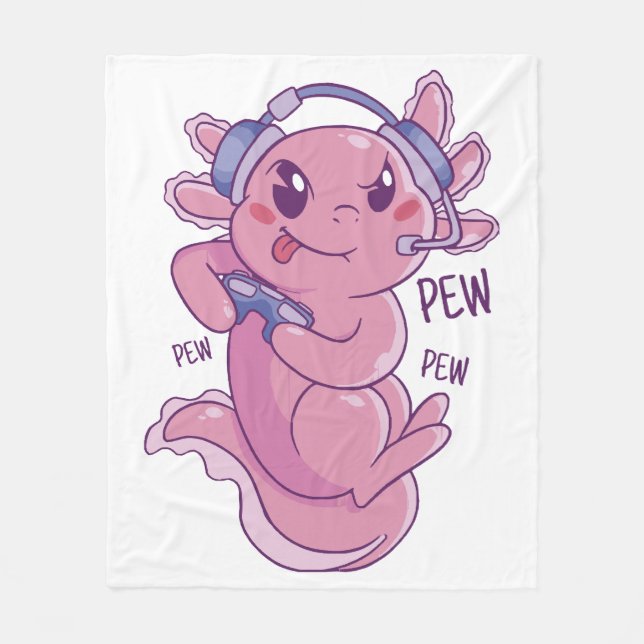 Axolotl Gamer Challenge Blast Fleece Blanket (Front)