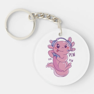 Axolotl Gamer Challenge Blast Key Ring