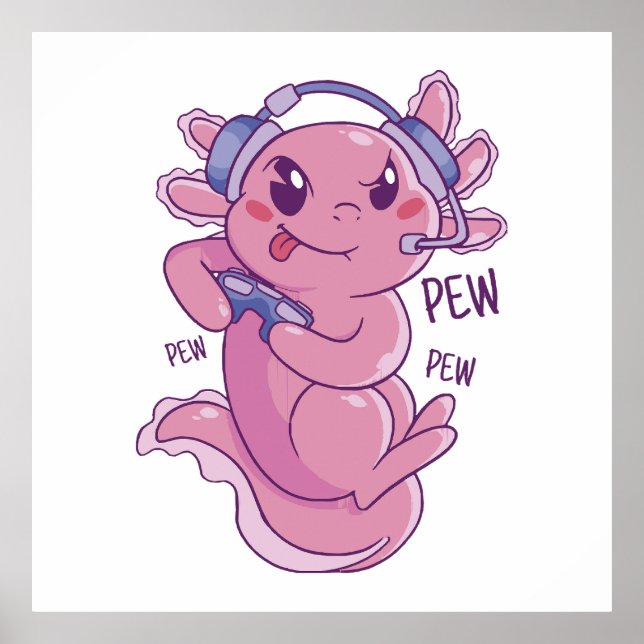 Axolotl Gamer Challenge Blast Poster (Front)