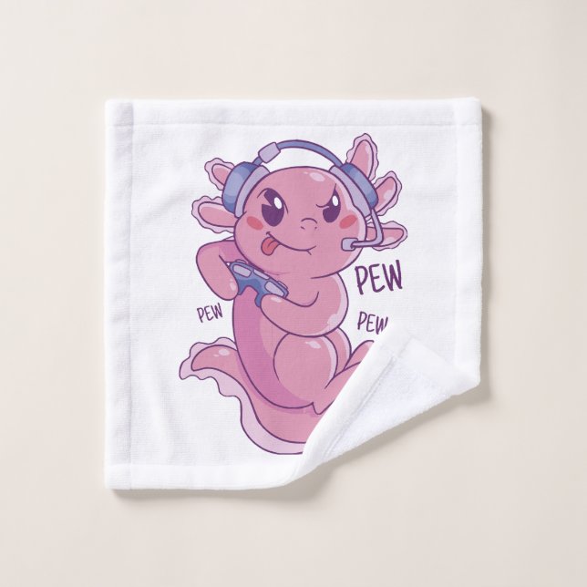 Axolotl Gamer Challenge Blast Wash Cloth (Wash Cloth)