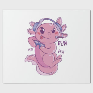 Axolotl Gamer Challenge Blast Wrapping Paper