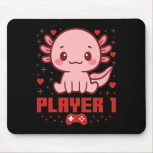 Axolotl Gamer Couple Capyra Retro Pixel Arcade  Mouse Mat