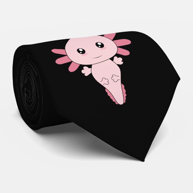 Axolotl Gamers Neck Tie Necktie (Rolled)