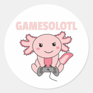 Axolotl Gamesolotl Cute Animals For Gamers Classic Round Sticker
