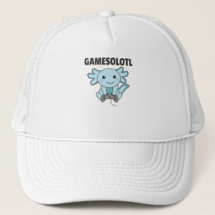 Axolotl Gamesolotl Cute Animals For Gamers Trucker Hat