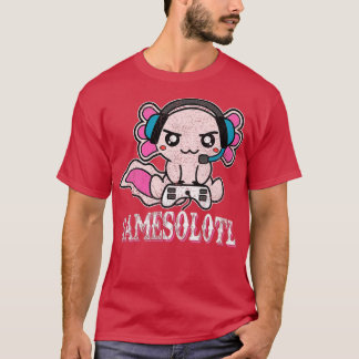 Axolotl Gamesolotl Funny Video Game Kids Boys Gami T-Shirt