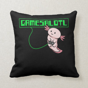 Axolotl Gaming Gamesalotl Kawaii Cushion