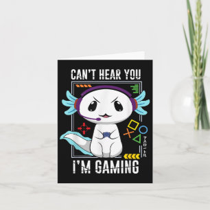 Axolotl Gaming Salamander As Gamer  Card