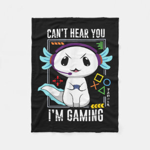 Axolotl Gaming Salamander As Gamer Fleece Blanket