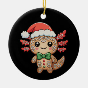Axolotl Gingerbread Christmas Xmas Matching Family Ceramic Tree Decoration