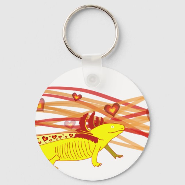 Axolotl Gold-Albino Key Ring (Front)