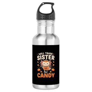 Axolotl Halloween Candy Trade Vector Design_1 532 Ml Water Bottle