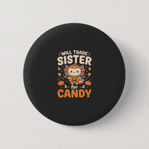 Axolotl Halloween Candy Trade Vector Design_1 6 Cm Round Badge