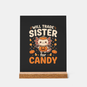 Axolotl Halloween Candy Trade Vector Design_1 Acrylic Sign
