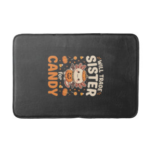 Axolotl Halloween Candy Trade Vector Design_1 Bath Mat