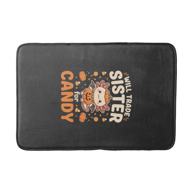 Axolotl Halloween Candy Trade Vector Design_1 Bath Mat (Front)