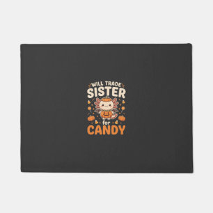 Axolotl Halloween Candy Trade Vector Design_1 Doormat