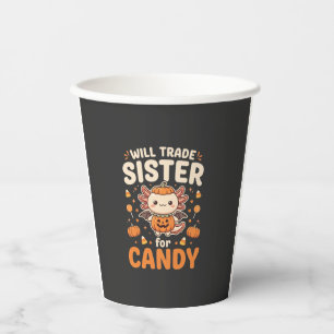 Axolotl Halloween Candy Trade Vector Design_1 Paper Cups