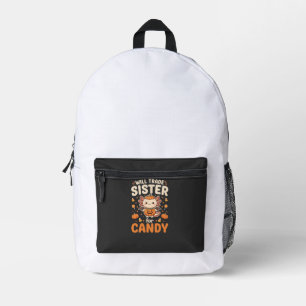 Axolotl Halloween Candy Trade Vector Design_1 Printed Backpack