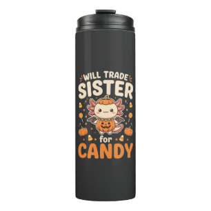 Axolotl Halloween Candy Trade Vector Design_1 Thermal Tumbler