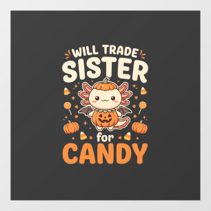 Axolotl Halloween Candy Trade Vector Design_1 Window Cling