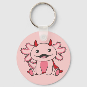 Axolotl Halloween Cute Devil Kids Witches Costume Key Ring