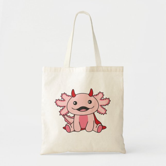 Axolotl Halloween Cute Devil Kids Witches Costume  Tote Bag (Front)